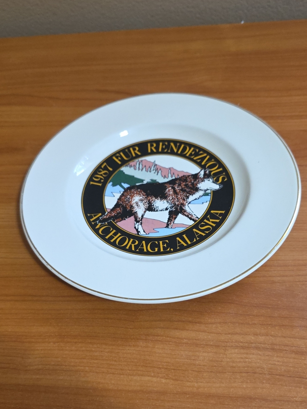 Anchorage, Alaska 1987 Fur Rendezvous Rondy Commemorative 10" Collectible Plate